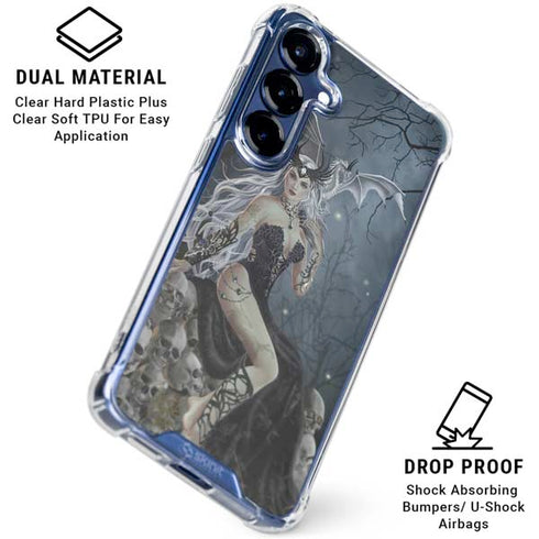 Gothic Queen with Silver Dragon by Nene Thomas Galaxy S25 Clear Case