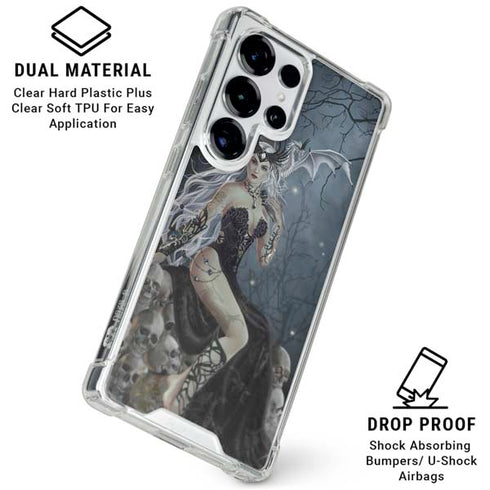 Gothic Queen with Silver Dragon by Nene Thomas Galaxy S25 Ultra Clear Case