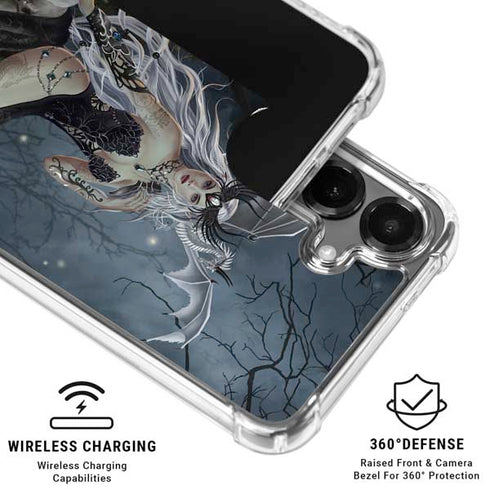 Gothic Queen with Silver Dragon by Nene Thomas Galaxy S26 Clear Case