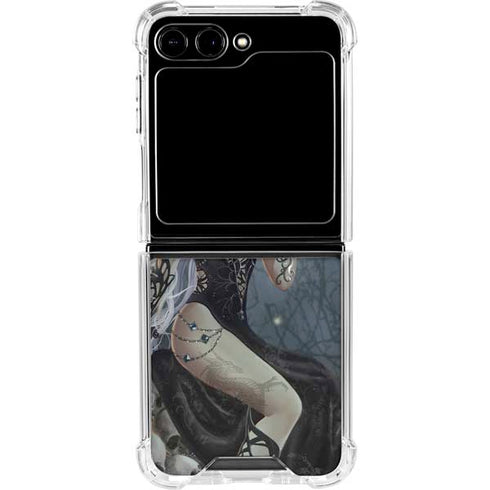Gothic Queen with Silver Dragon by Nene Thomas Galaxy Z Flip6 Clear Case