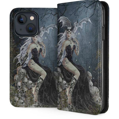 Gothic Queen with Silver Dragon by Nene Thomas iPhone 13 Folio Case