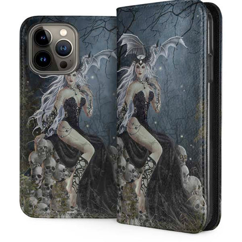 Gothic Queen with Silver Dragon by Nene Thomas iPhone 13 Pro Max Folio Case