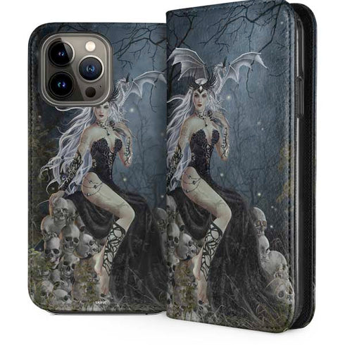 Gothic Queen with Silver Dragon by Nene Thomas iPhone 14 Pro Max Folio Case