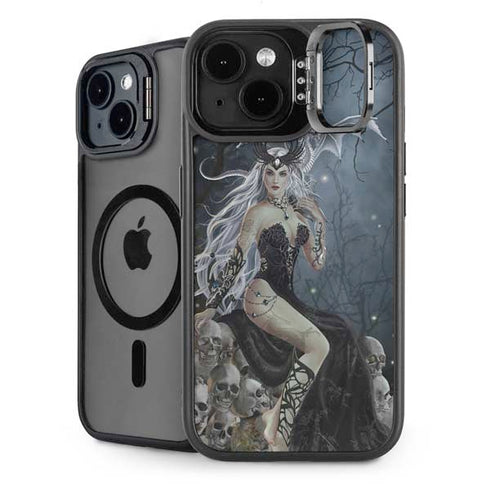 Gothic Queen with Silver Dragon by Nene Thomas iPhone 15 Plus Kickstand Case