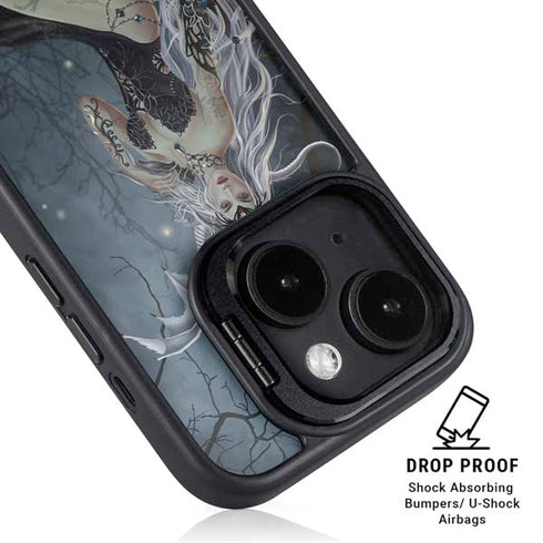 Gothic Queen with Silver Dragon by Nene Thomas iPhone 15 Plus Kickstand Case