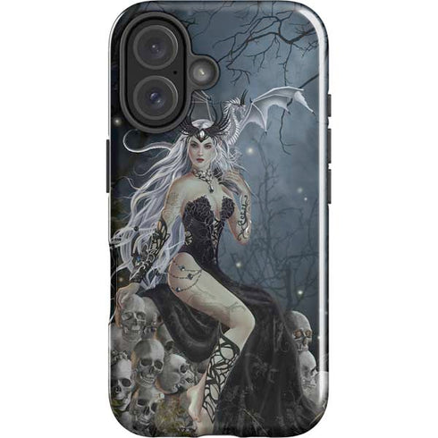 Gothic Queen with Silver Dragon by Nene Thomas iPhone 16 Impact Case