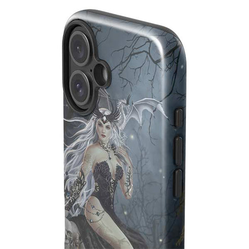Gothic Queen with Silver Dragon by Nene Thomas iPhone 16 Impact Case