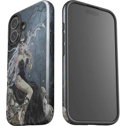 Gothic Queen with Silver Dragon by Nene Thomas iPhone 16 Impact Case