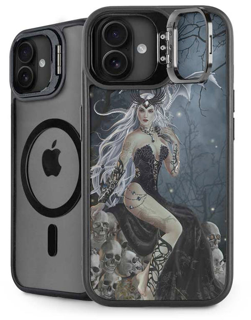 Gothic Queen with Silver Dragon by Nene Thomas iPhone 16 Kickstand Case