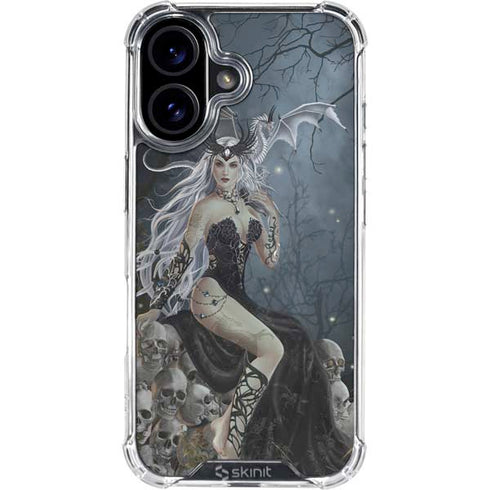 Gothic Queen with Silver Dragon by Nene Thomas iPhone 16 Plus Clear Case