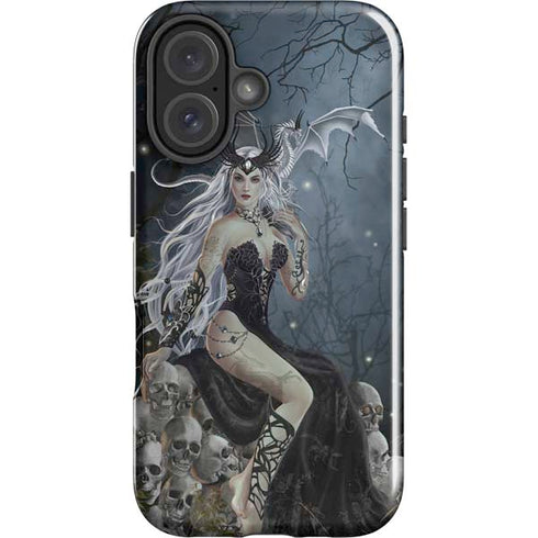 Gothic Queen with Silver Dragon by Nene Thomas iPhone 16 Plus Impact Case