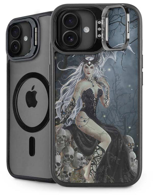 Gothic Queen with Silver Dragon by Nene Thomas iPhone 16 Plus Kickstand Case