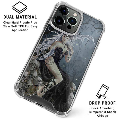 Gothic Queen with Silver Dragon by Nene Thomas iPhone 16 Pro Clear Case