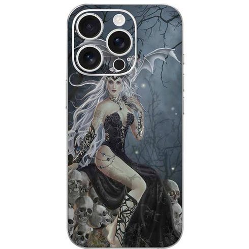 Gothic Queen with Silver Dragon by Nene Thomas iPhone 16 Pro Skin