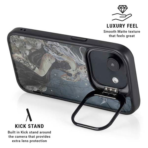 Gothic Queen with Silver Dragon by Nene Thomas iPhone 16e Kickstand Case