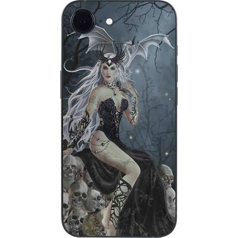 Gothic Queen with Silver Dragon by Nene Thomas iPhone 16e Skin