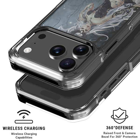 Gothic Queen with Silver Dragon by Nene Thomas iPhone 18 Pro Clear Case