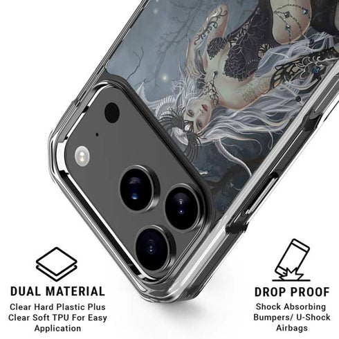 Gothic Queen with Silver Dragon by Nene Thomas iPhone 18 Pro Clear Case