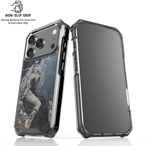 Gothic Queen with Silver Dragon by Nene Thomas iPhone 18 Pro Clear Case