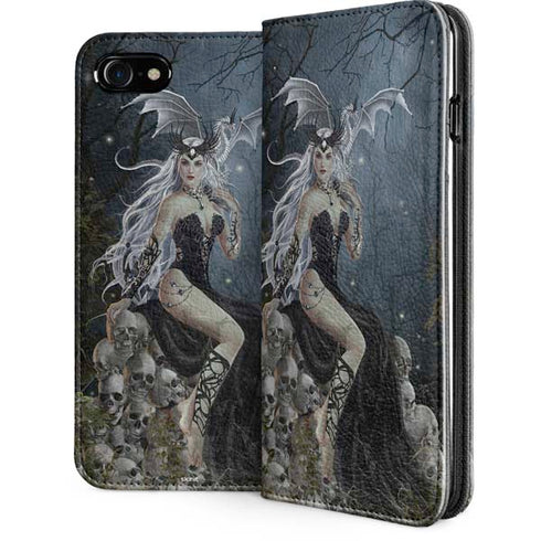 Gothic Queen with Silver Dragon by Nene Thomas iPhone SE (2nd & 3rd Gen) Folio Case