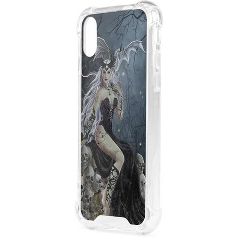 Gothic Queen with Silver Dragon by Nene Thomas iPhone XS Clear Case