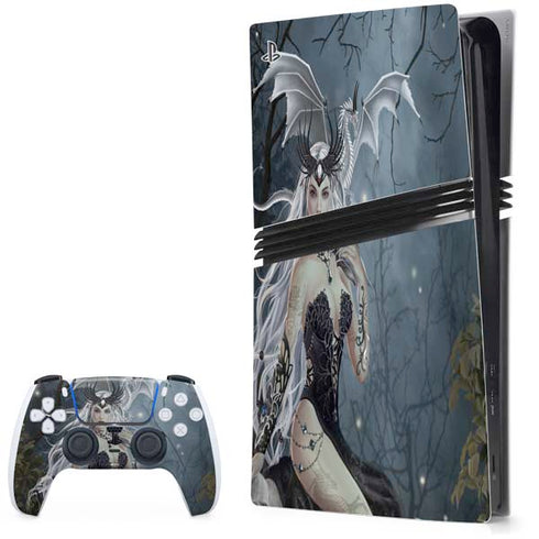 Gothic Queen with Silver Dragon by Nene Thomas PS5 Pro Bundle Skin