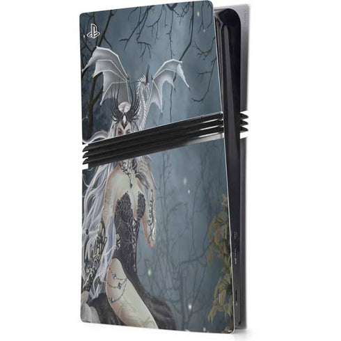 Gothic Queen with Silver Dragon by Nene Thomas PS5 Pro Console Skin