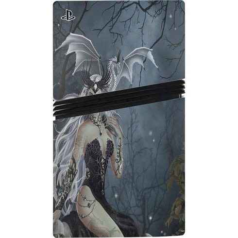 Gothic Queen with Silver Dragon by Nene Thomas PS5 Pro Console Skin