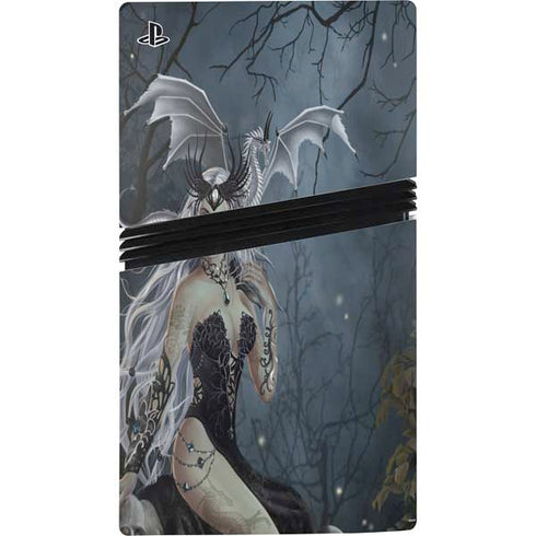 Gothic Queen with Silver Dragon by Nene Thomas PS5 Pro Disk Console Skin
