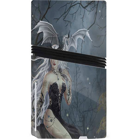 Gothic Queen with Silver Dragon by Nene Thomas PS5 Pro Disk Console Skin