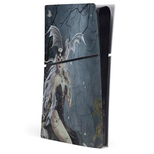 Gothic Queen with Silver Dragon by Nene Thomas PS5 Slim Digital Edition Console Skin