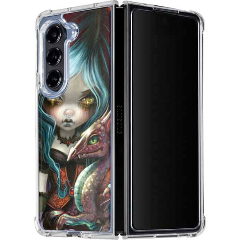 Gothic Vampire Fairy with Dragon & Skulls by Jasmine Becket-Griffith Galaxy Z Fold5 5G Clear Case