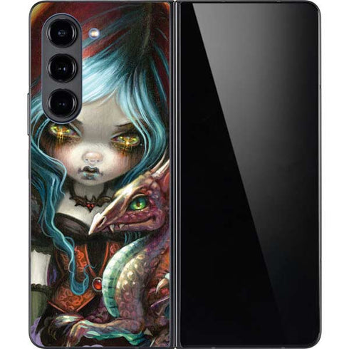Gothic Vampire Fairy with Dragon & Skulls by Jasmine Becket-Griffith Galaxy Z Fold5 5G Skin