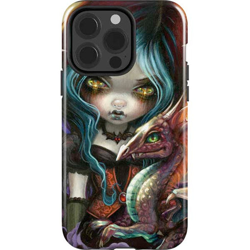 Gothic Vampire Fairy with Dragon & Skulls by Jasmine Becket-Griffith iPhone 15 Pro Impact Case