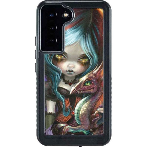 Gothic Vampire Fairy with Dragon & Skulls by Jasmine Becket-Griffith Galaxy S24 Plus Waterproof Case