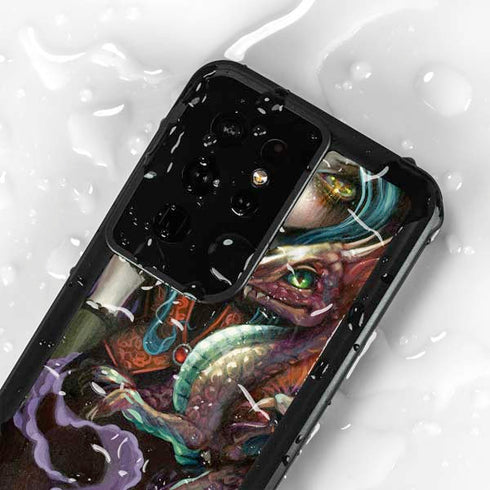 Gothic Vampire Fairy with Dragon & Skulls by Jasmine Becket-Griffith Galaxy S24 Ultra Waterproof Case