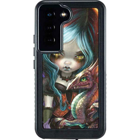 Gothic Vampire Fairy with Dragon & Skulls by Jasmine Becket-Griffith Galaxy S24 Waterproof Case