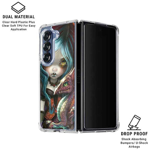 Gothic Vampire Fairy with Dragon & Skulls by Jasmine Becket-Griffith Galaxy Z Fold6 Clear Case