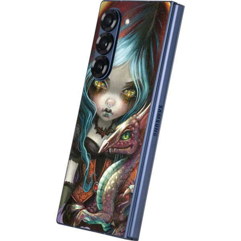 Gothic Vampire Fairy with Dragon & Skulls by Jasmine Becket-Griffith Galaxy Z Fold6 Skin