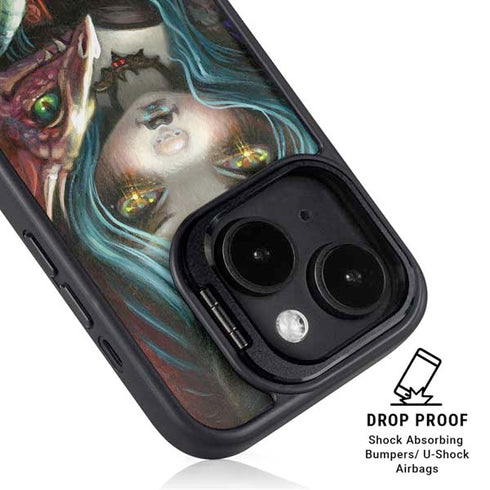 Gothic Vampire Fairy with Dragon & Skulls by Jasmine Becket-Griffith iPhone 14 Kickstand Case