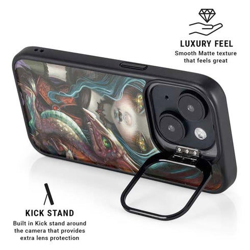 Gothic Vampire Fairy with Dragon & Skulls by Jasmine Becket-Griffith iPhone 14 Plus Kickstand Case