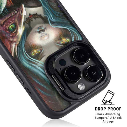 Gothic Vampire Fairy with Dragon & Skulls by Jasmine Becket-Griffith iPhone 14 Pro Kickstand Case