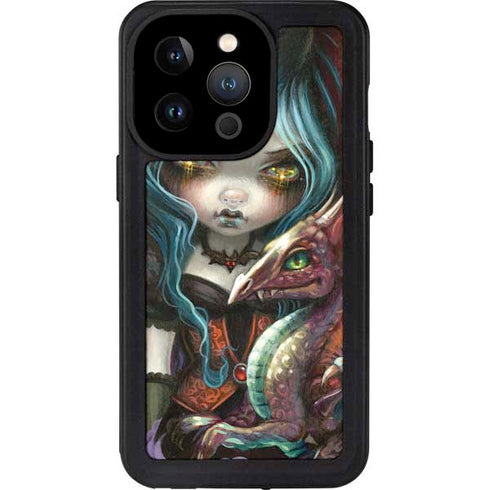 Gothic Vampire Fairy with Dragon & Skulls by Jasmine Becket-Griffith iPhone Cases