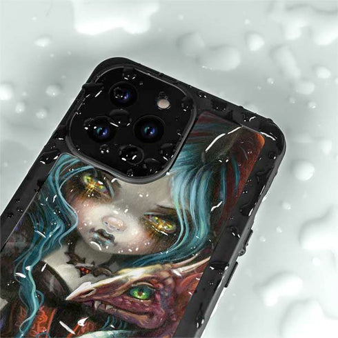 Gothic Vampire Fairy with Dragon & Skulls by Jasmine Becket-Griffith iPhone 15 Pro Waterproof Case