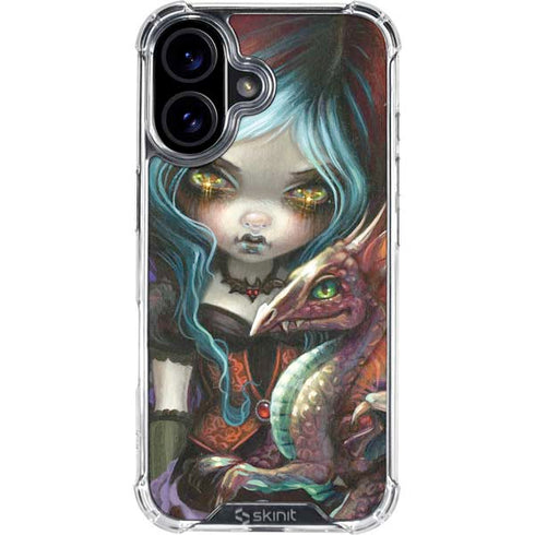 Gothic Vampire Fairy with Dragon & Skulls by Jasmine Becket-Griffith iPhone 16 Clear Case