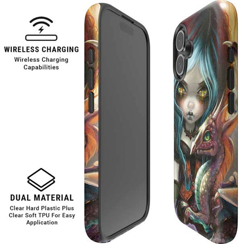 Gothic Vampire Fairy with Dragon & Skulls by Jasmine Becket-Griffith iPhone 16 Magsafe Impact Case