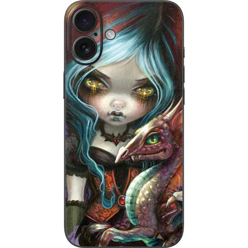 Gothic Vampire Fairy with Dragon & Skulls by Jasmine Becket-Griffith iPhone 16 Plus Skin