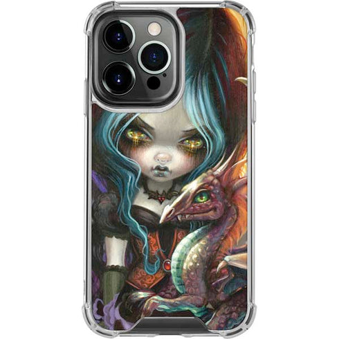 Gothic Vampire Fairy with Dragon & Skulls by Jasmine Becket-Griffith iPhone 16 Pro Clear Case
