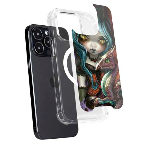 Gothic Vampire Fairy with Dragon & Skulls by Jasmine Becket-Griffith iPhone 16 Pro MagSafe Case