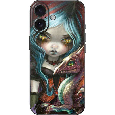 Gothic Vampire Fairy with Dragon & Skulls by Jasmine Becket-Griffith iPhone 16 Skin